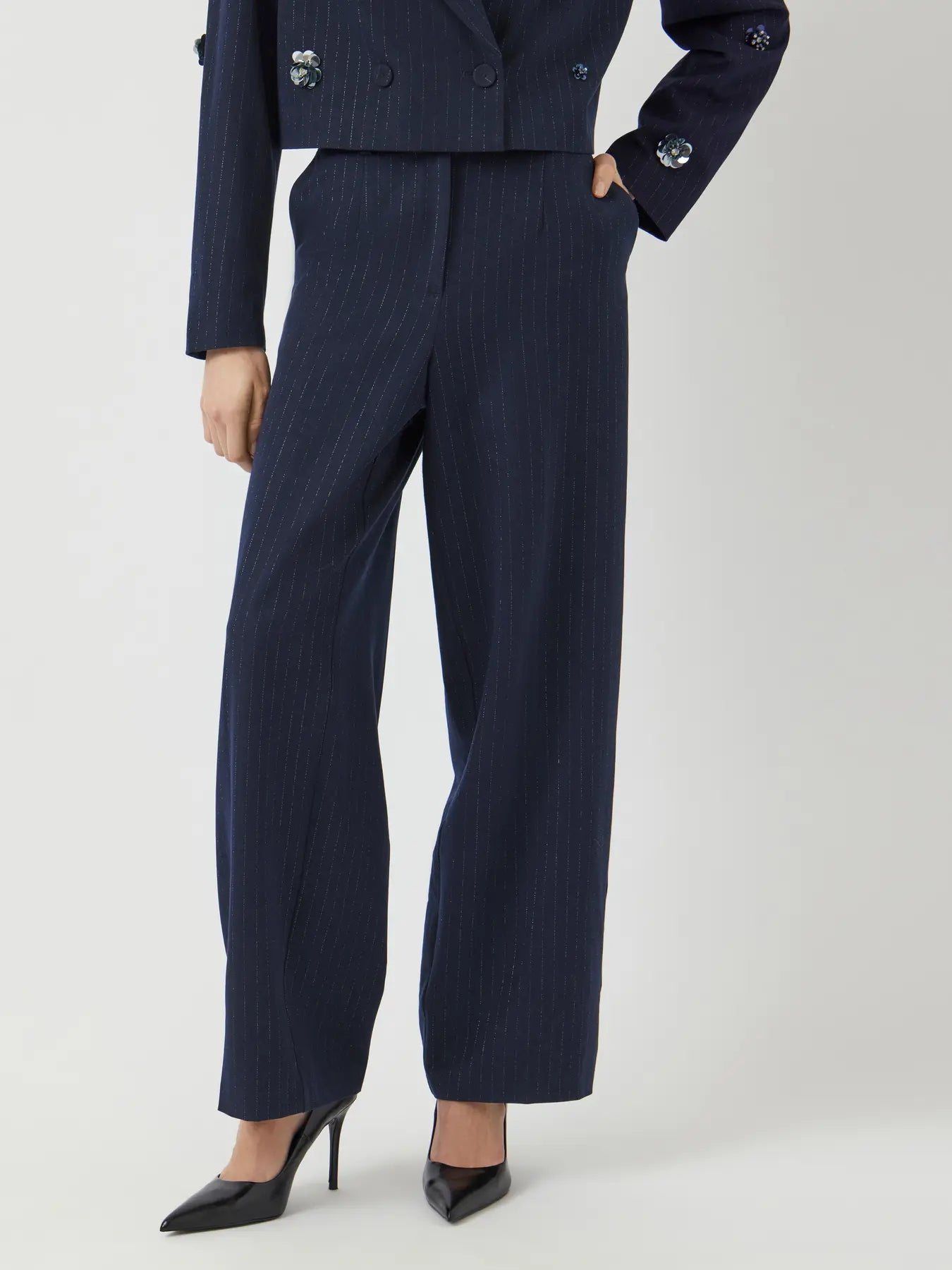 Yasmidnight wide mw pant - navy blazer