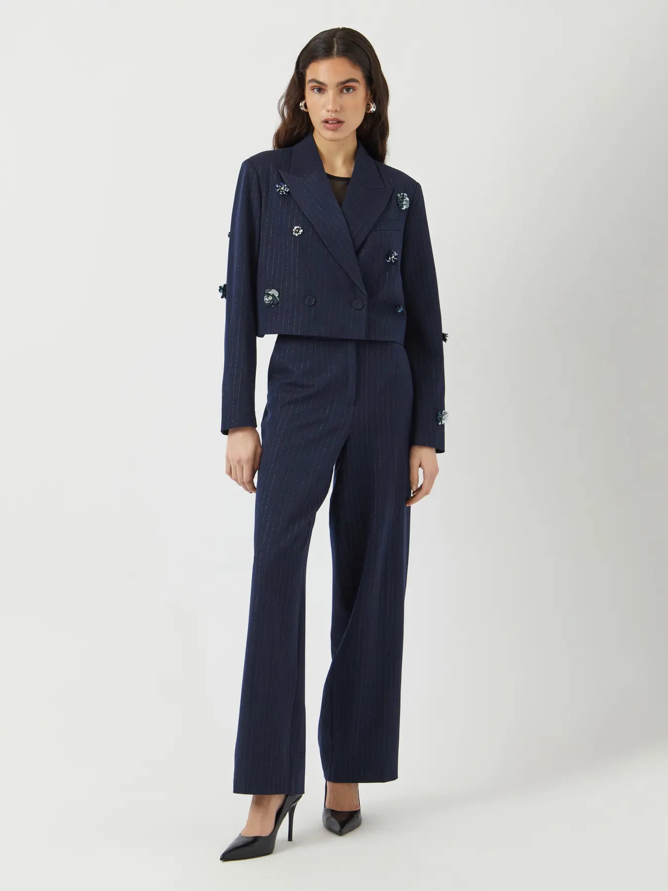 Yasmidnight wide mw pant - navy blazer