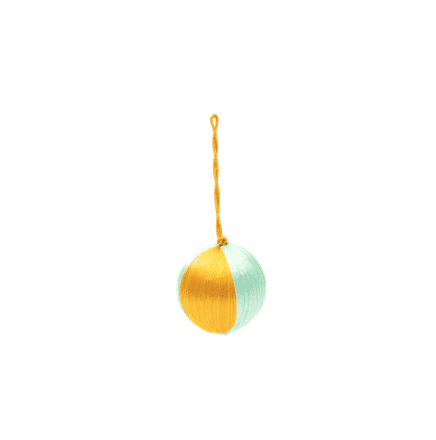 Small corded stripe ornament - gold green