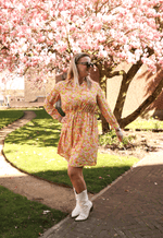 Slfdamina 7/8 aop dress b noos - emberglow