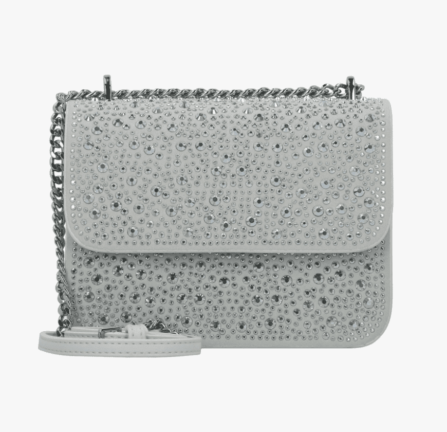 Anga square crossbag - silver diamonds