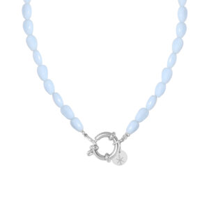 Shades of blue necklace silver