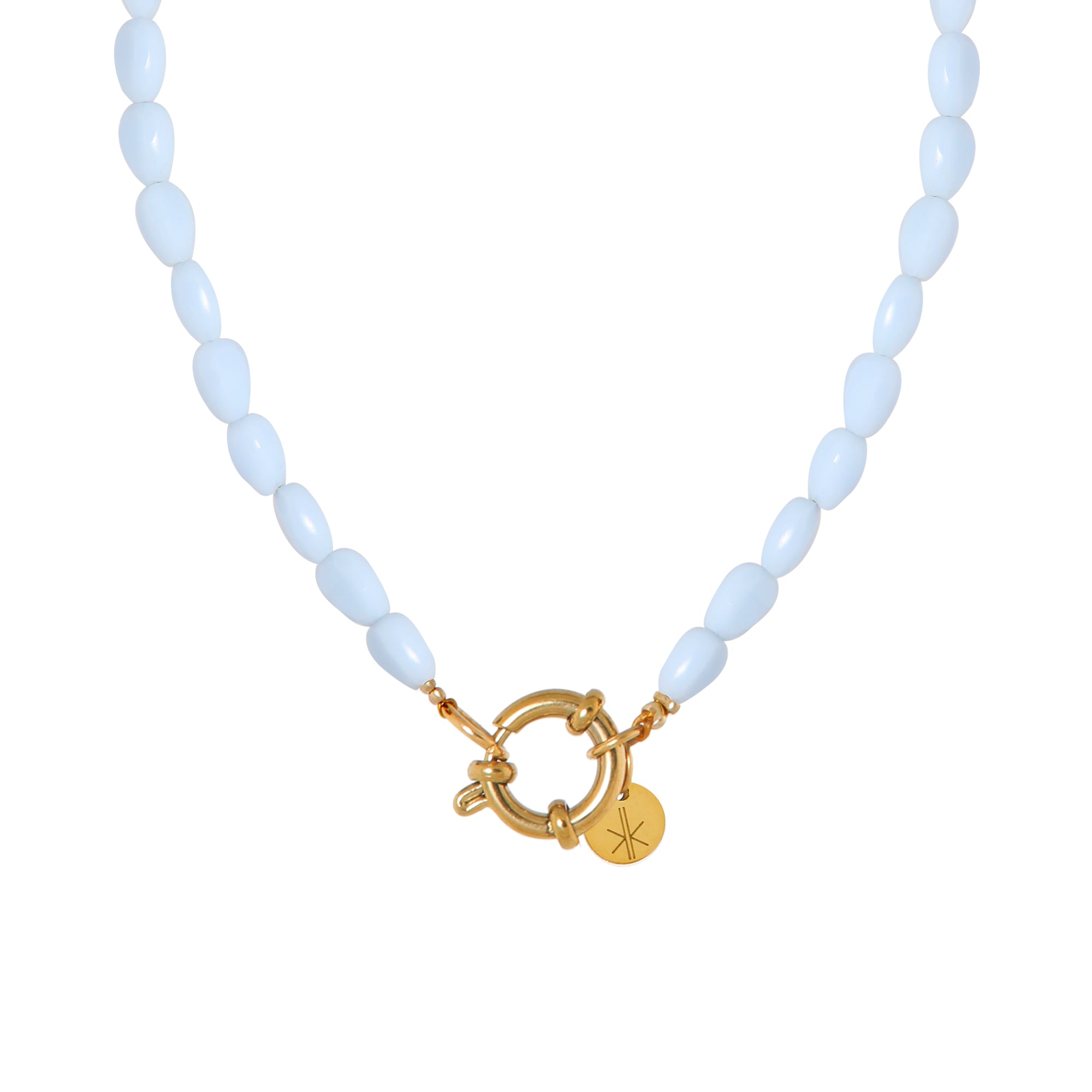 Shades of blue necklace gold