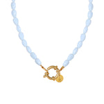 Shades of blue necklace gold