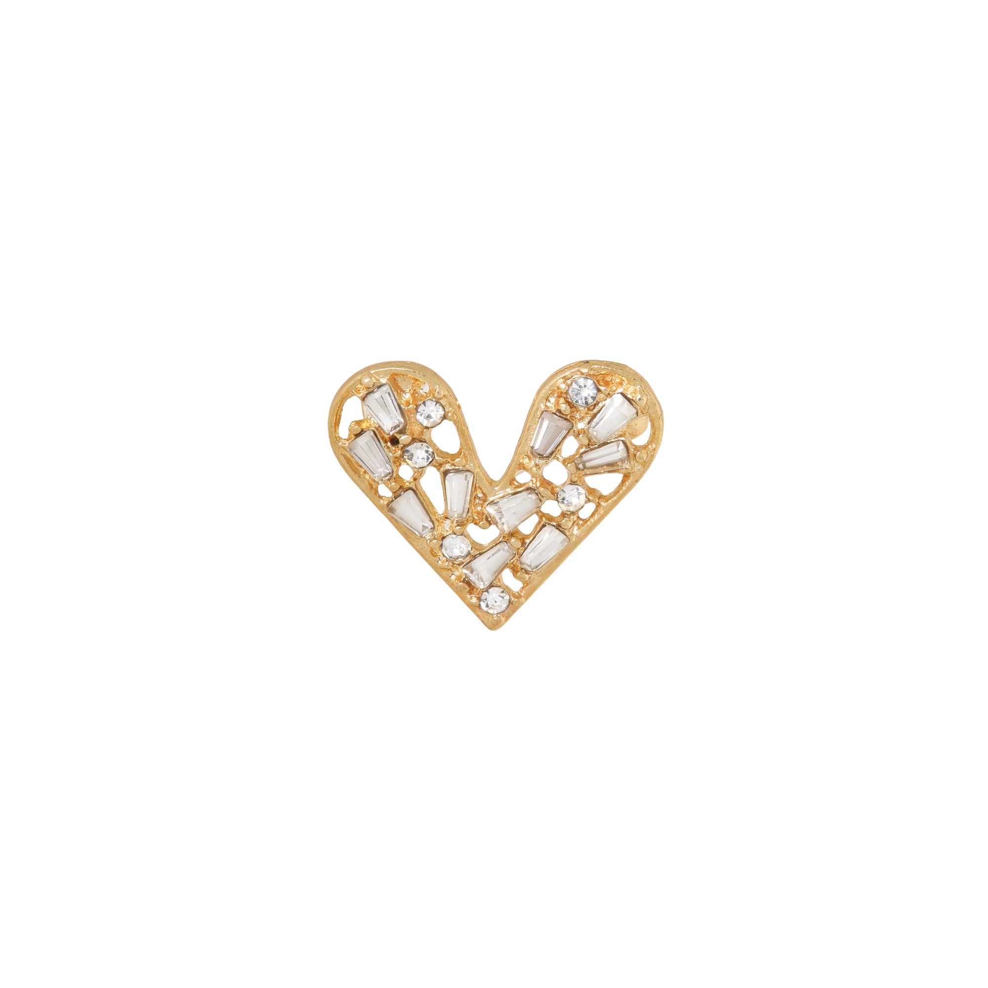 Shiny heart broche gold