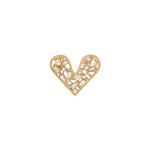 Shiny heart broche gold