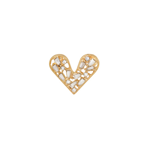 Shiny heart broche gold