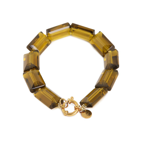 Shiny olive bracelet gold