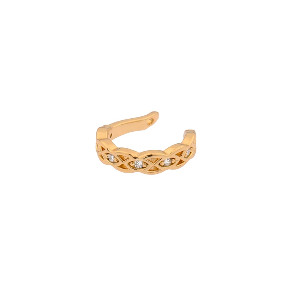 Shiny oval earcuff gold