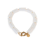 Shiny white bracelet gold