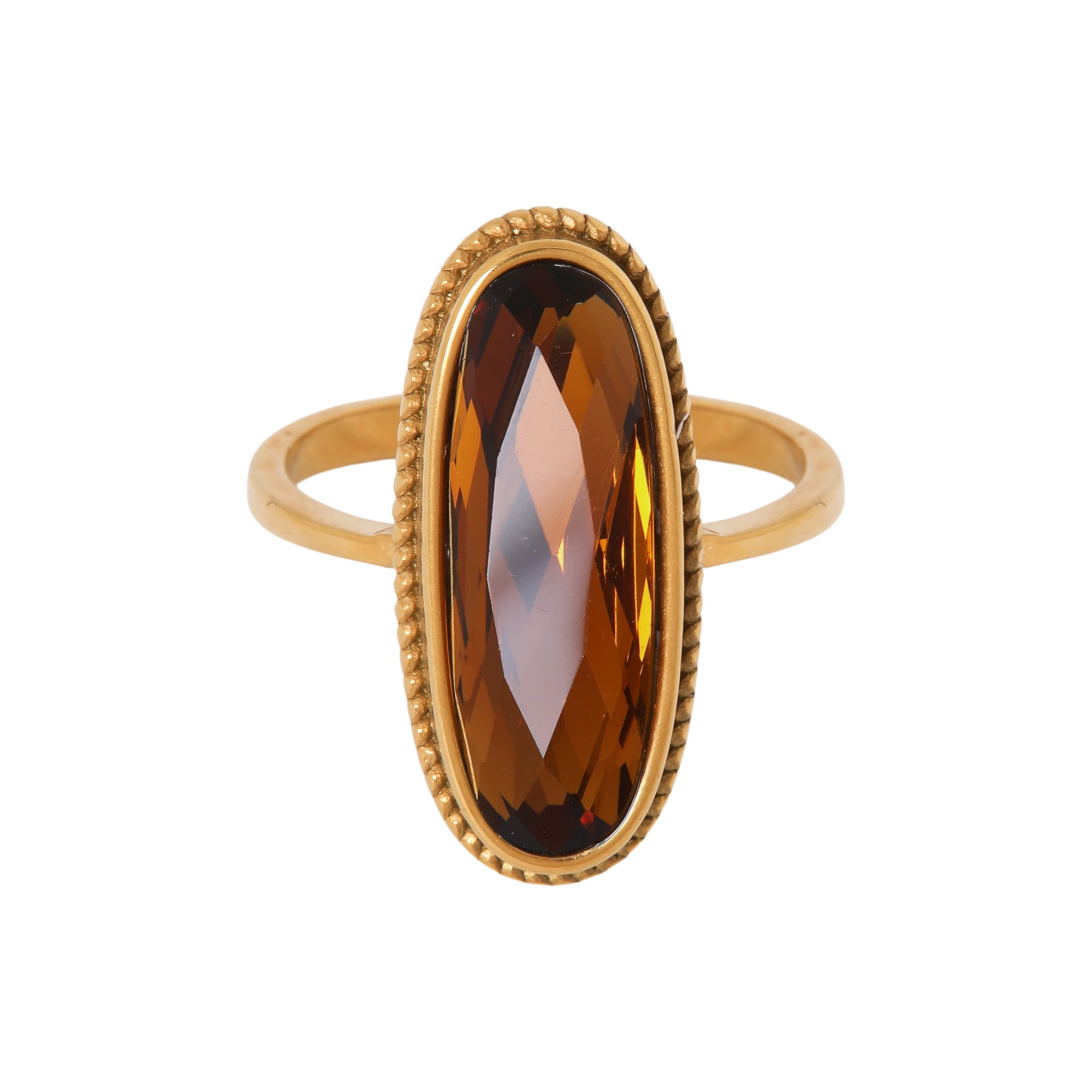 Smokey brown ring gold