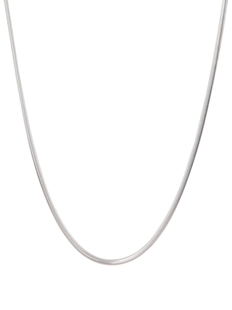 Smooth snake necklace silver 62cm