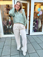 MSCHEdrea HW Long Pants - Oatmeal melange