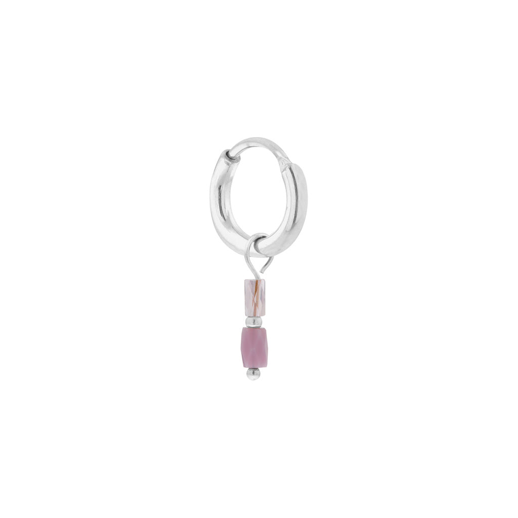 Single Terra Lilac Hoop Silver