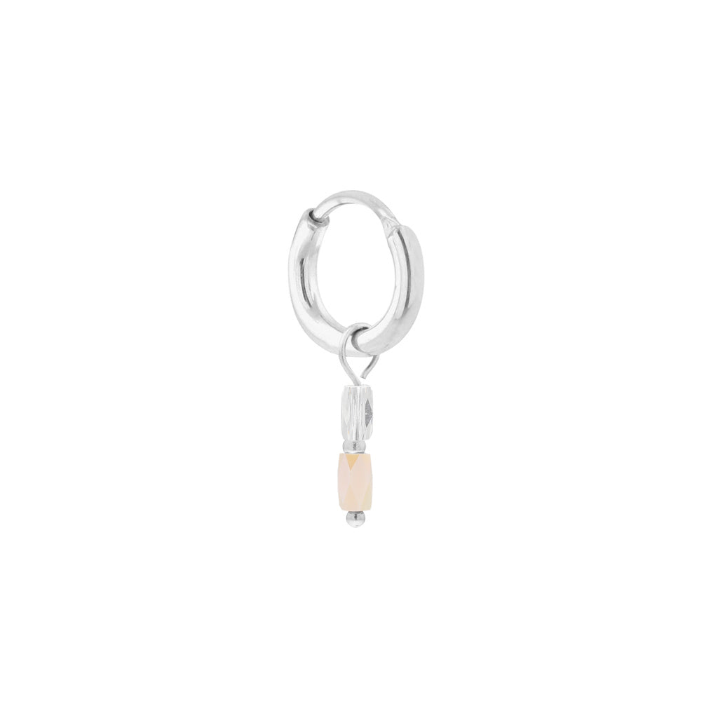 Single Terra White Hoop Silver