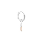 Single Terra White Hoop Silver