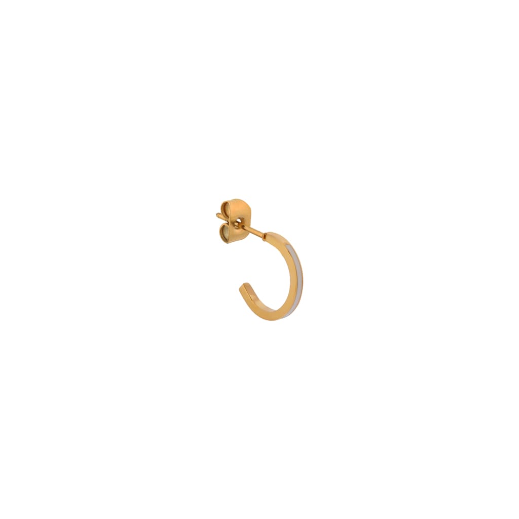 Single thin white hoop gold