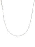 Thin white necklace silver