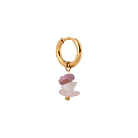 Triple purple rock hoop gold