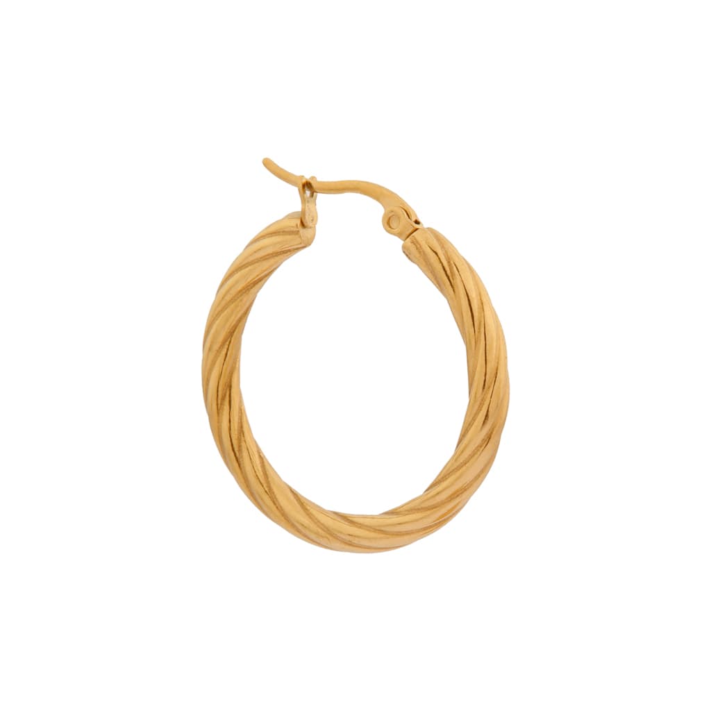 Big twisted rope hoop gold