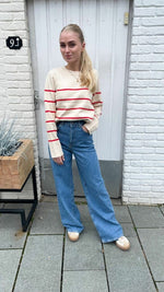Slfeloise erin hw wide pants - medium blue denim