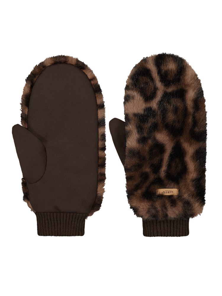 Fur mitts - Print brown