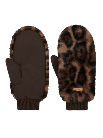 Fur mitts - Print brown