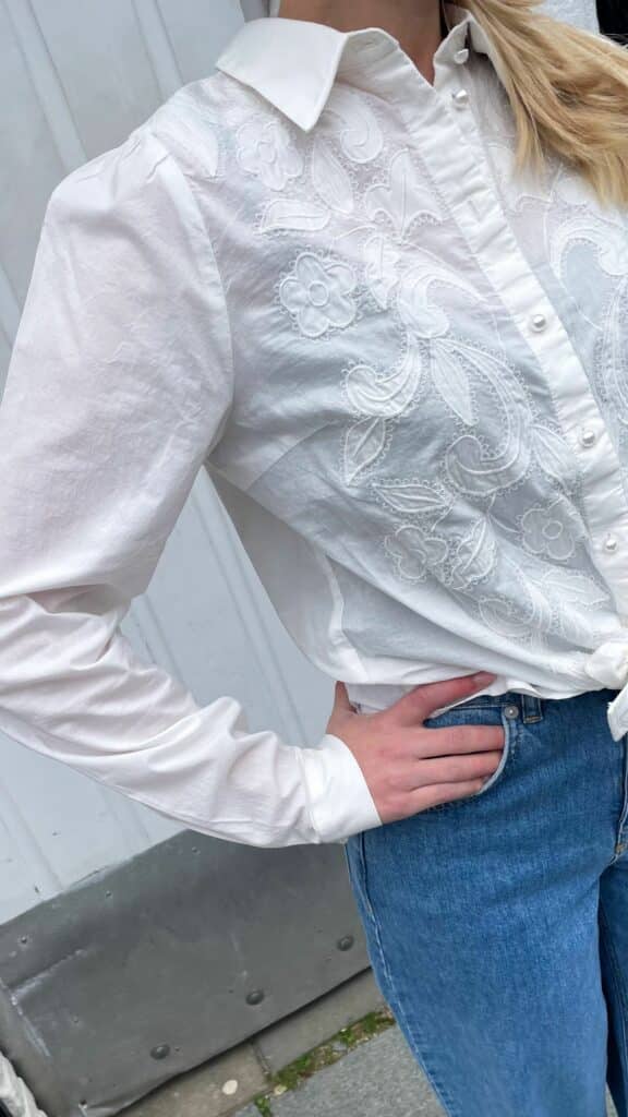 YASIMU LS TIE SHIRT S - Star white
