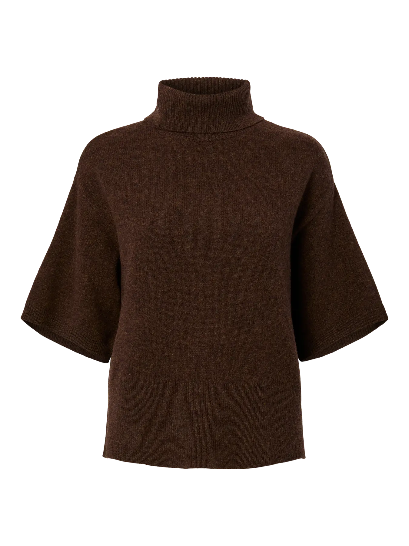 Yasemila 2/4 wool knit pullover -  chocolate brown