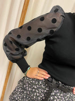 YASDOTME LS KNIT PULLOVER S. -  BLACK