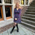 Dress Novali - turquoise/purple print