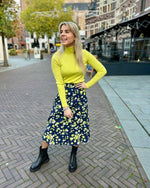 Slflydia ls knit rollneck lurex - evening primrose