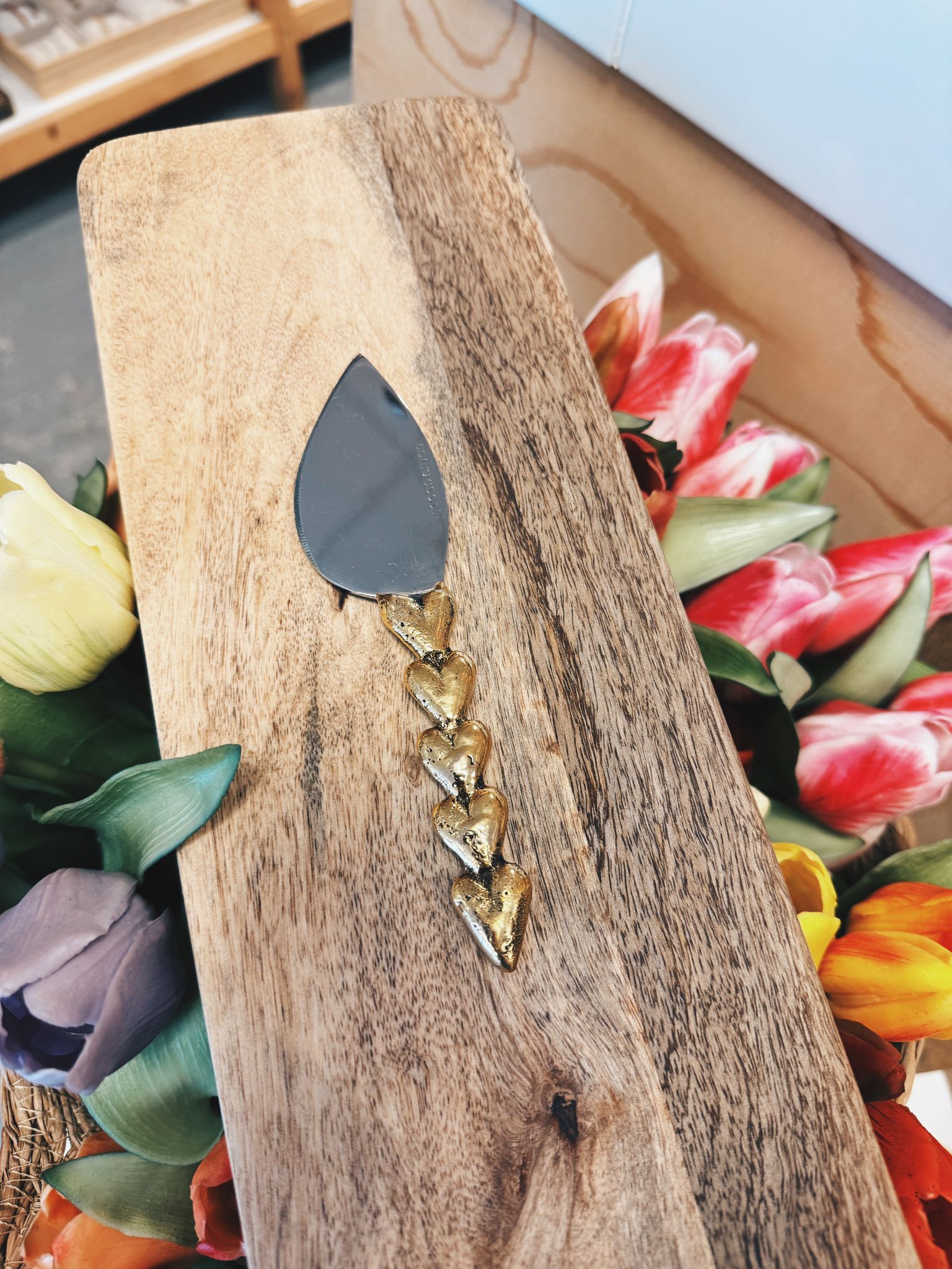 Holly heart cheese knife - puntmes