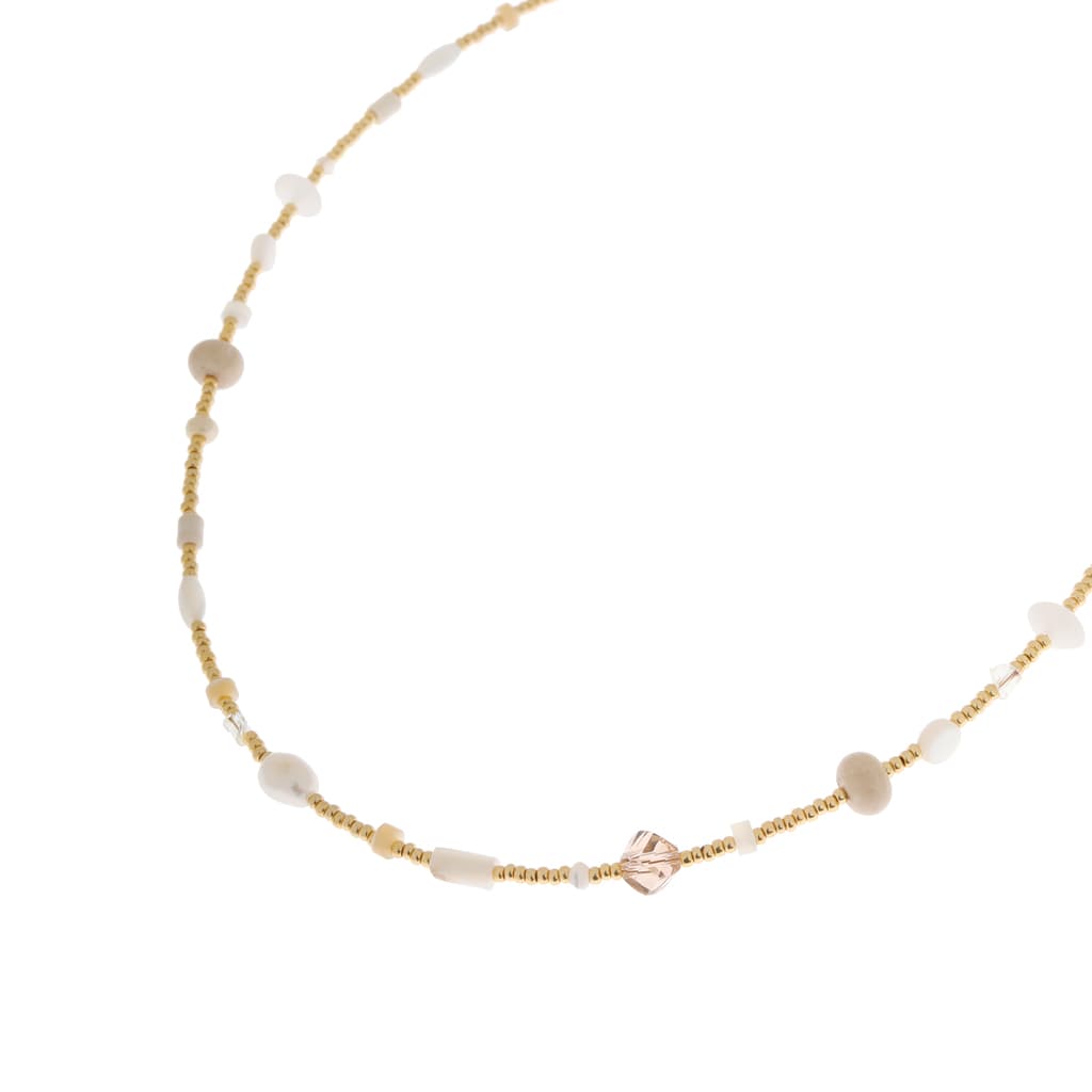 White beach necklace gold