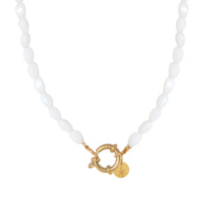 White glow necklace gold