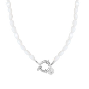 White glow necklace silver