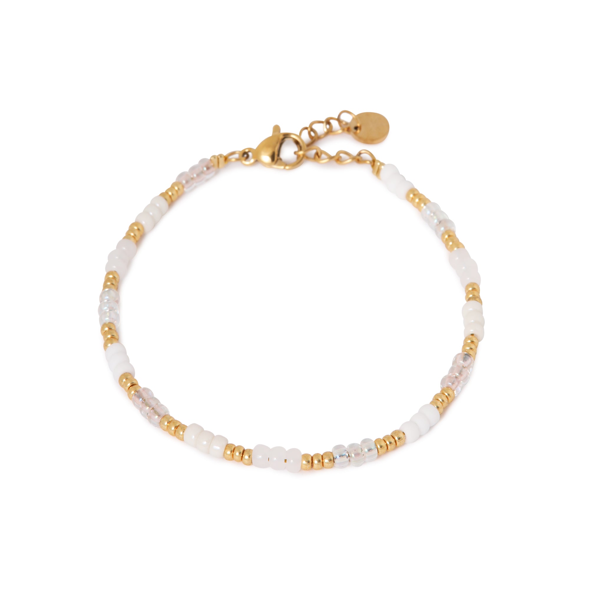 White rainbow bracelet gold