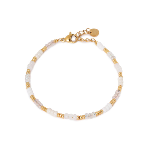 White rainbow bracelet gold