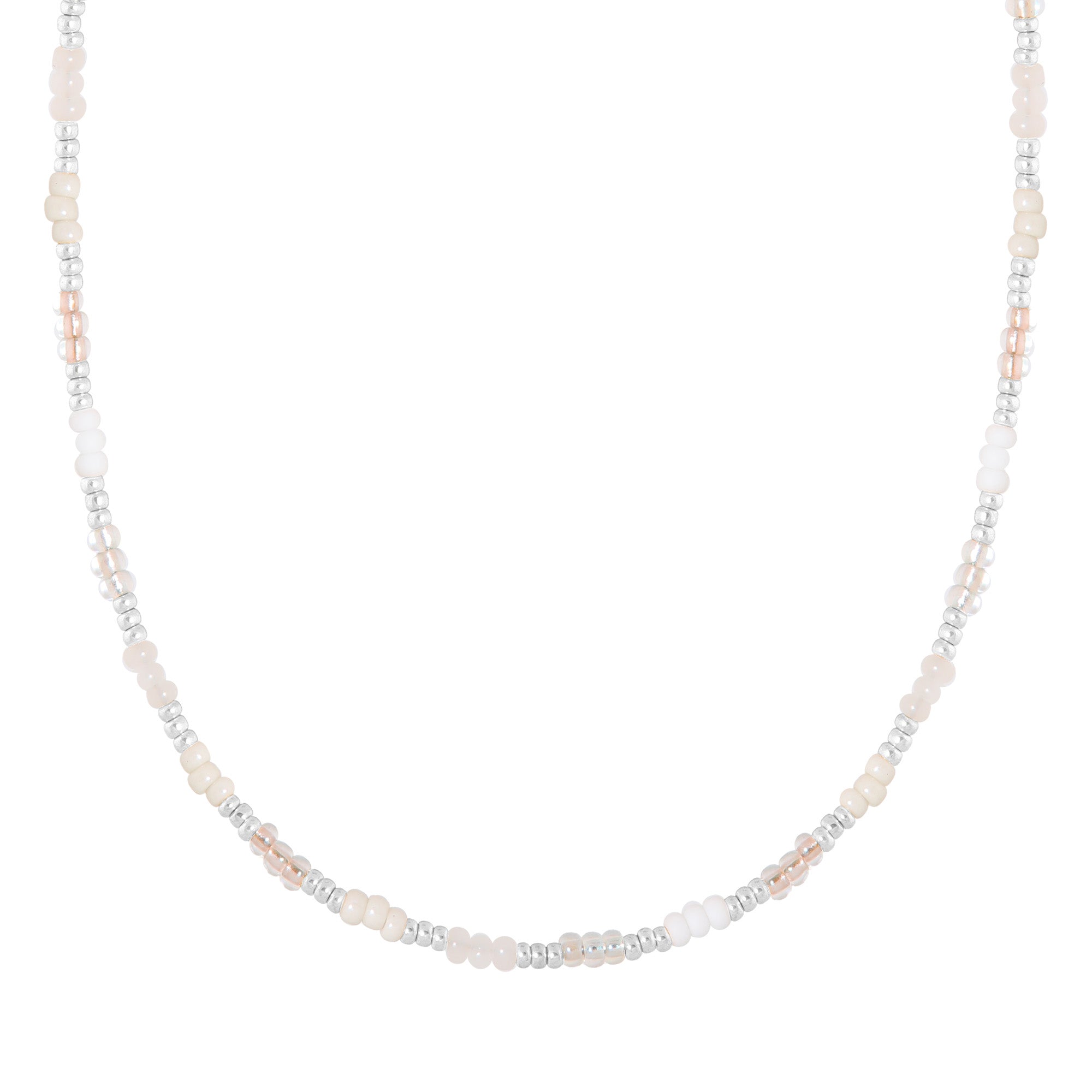 White rainbow necklace silver