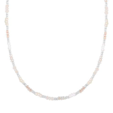 White rainbow necklace silver