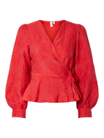 Yasjorin ls wrap top - hot coral