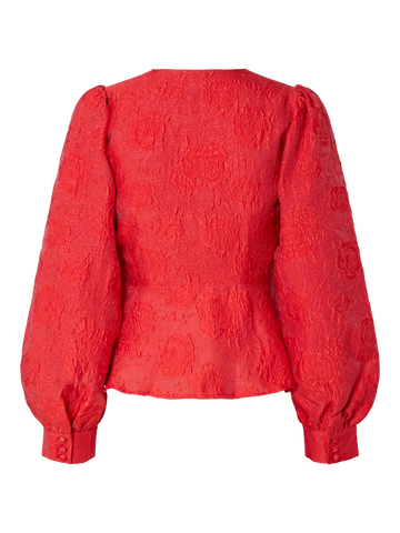 Yasjorin ls wrap top - hot coral