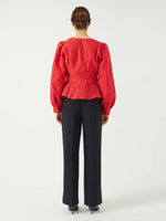 Yasjorin ls wrap top - hot coral