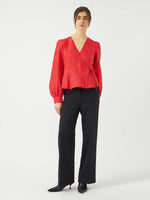 Yasjorin ls wrap top - hot coral
