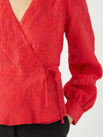 Yasjorin ls wrap top - hot coral