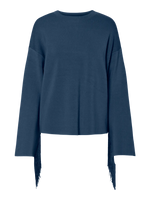 Yasfringa ls o - neck knit pullover s - sargasso sea