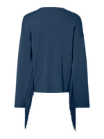 Yasfringa ls o - neck knit pullover s - sargasso sea