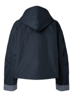 Yasanca ls hood jacket s. - story - navy blazer - checked hood