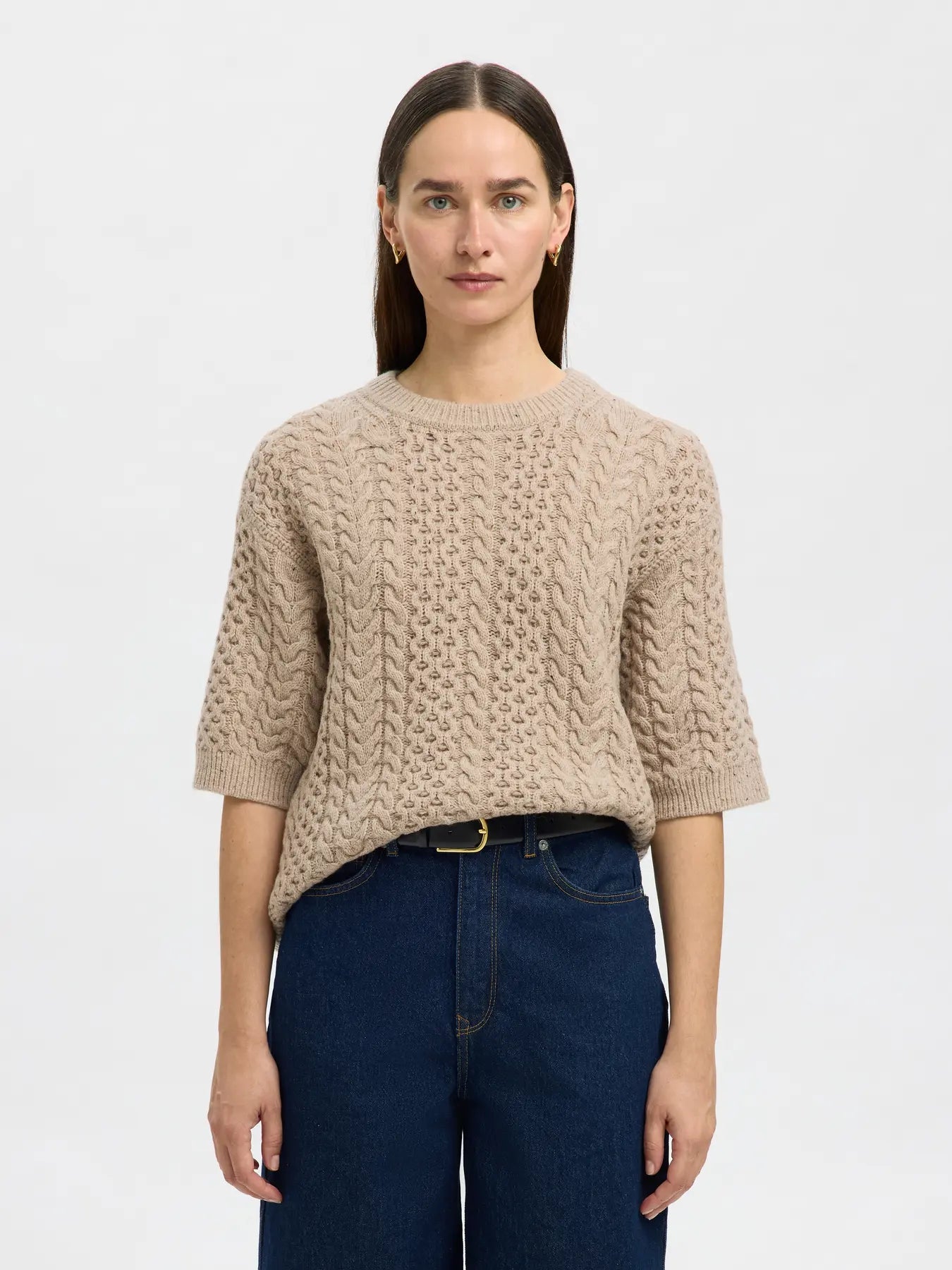 Slfnelly 2/4 knit o-neck