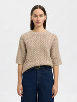 Slfnelly 2/4 knit o-neck